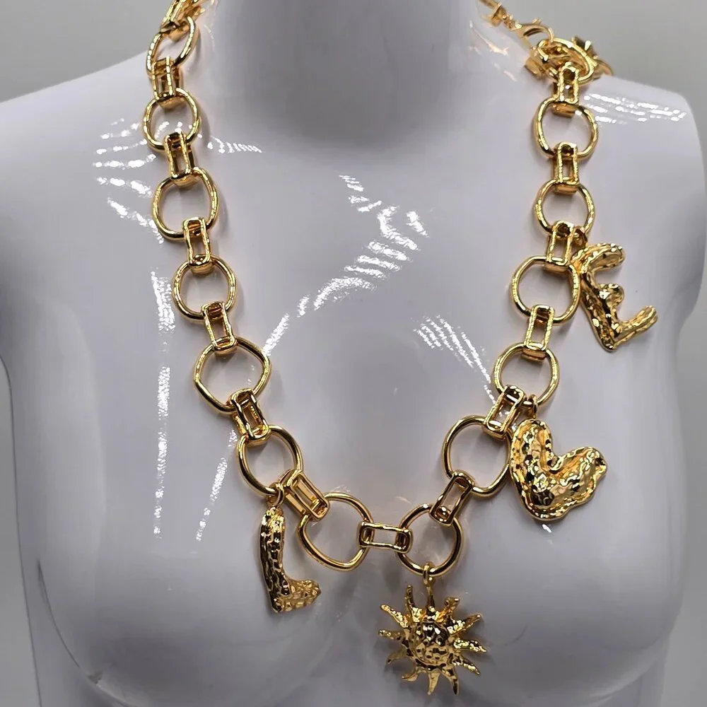 Zara LOVE Charms Gold Chain Belt - NWT
